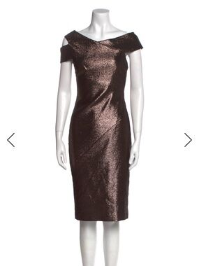 Ted Baker London Metallic Brown One-Shoulder Sheath Dress/ MAKE YOUR OFFER!